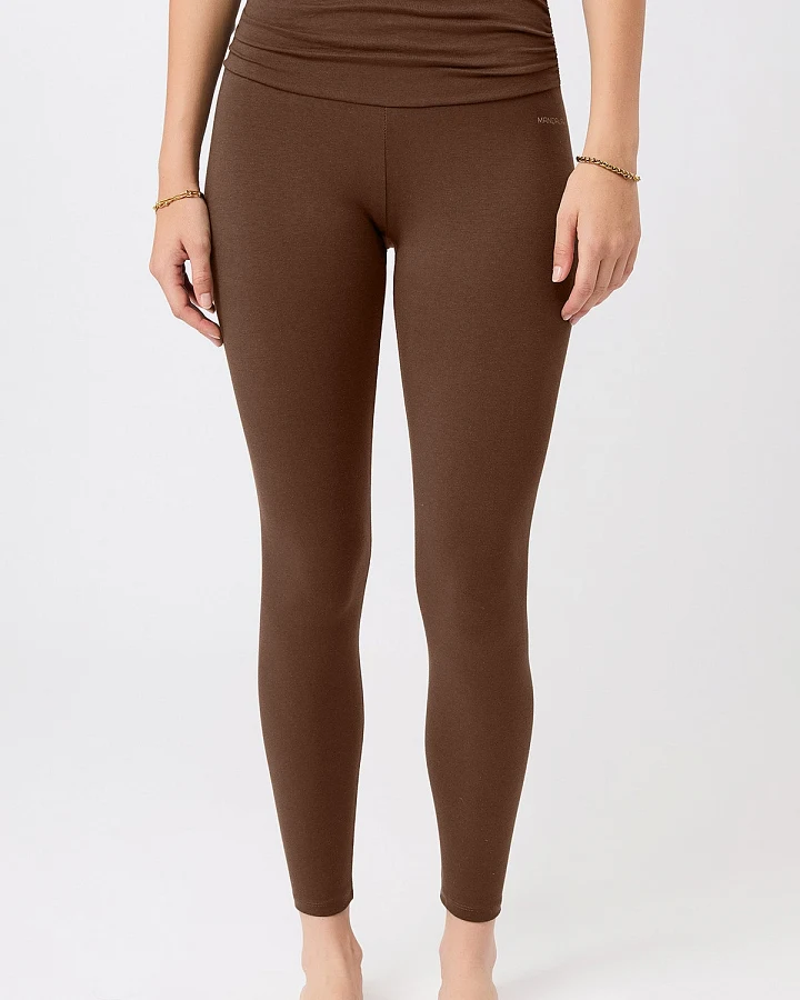 MANDALA Damen vegan Pilates Strumpfhose Wilderness In Braun