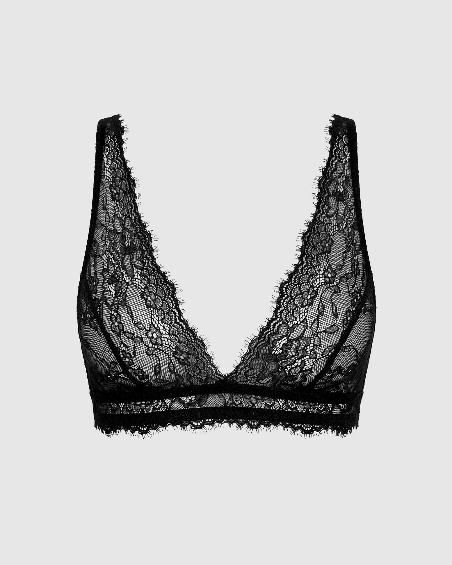 Understatement Damen vegan Bralette Lace Plunge Schwarz – Ansicht 2