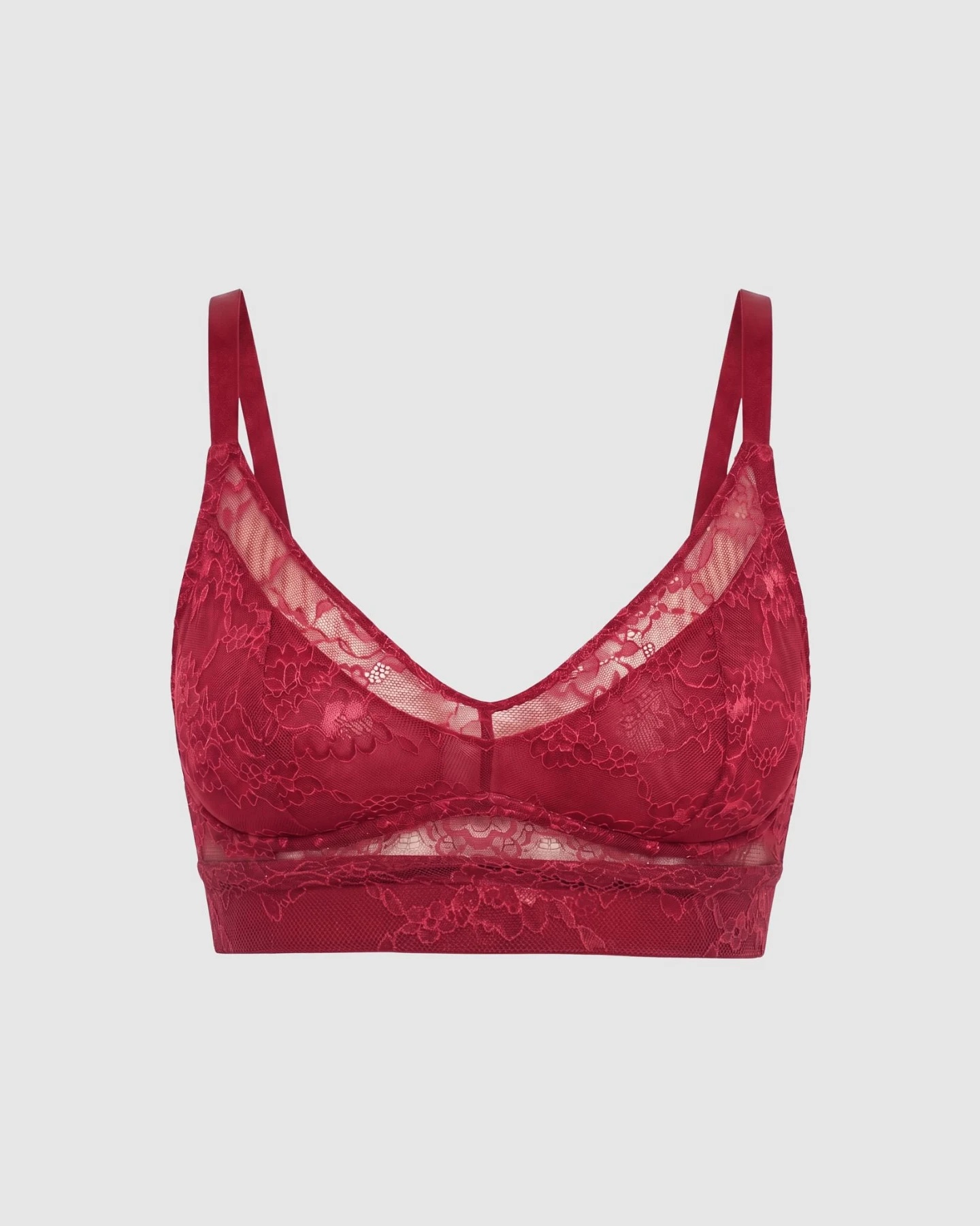 Understatement Damen vegan Bralette Lace Support Plus In Rumba Rot – Ansicht 2