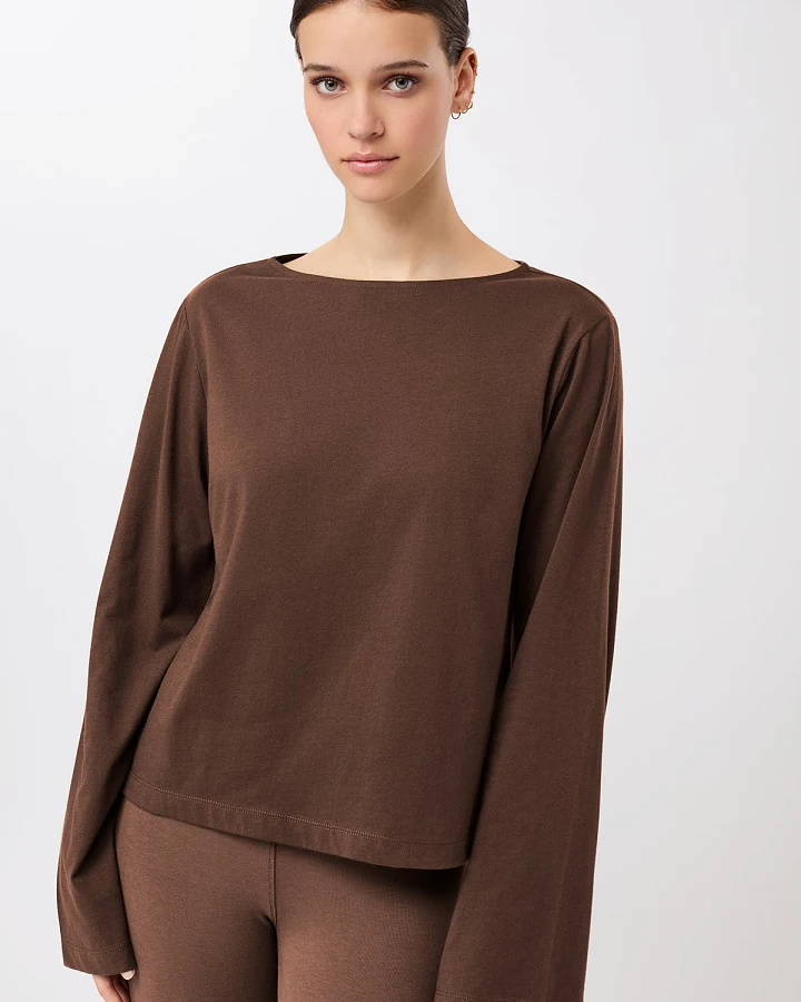 MANDALA Damen vegan Langarmshirt Iconic Wilderness In Braun