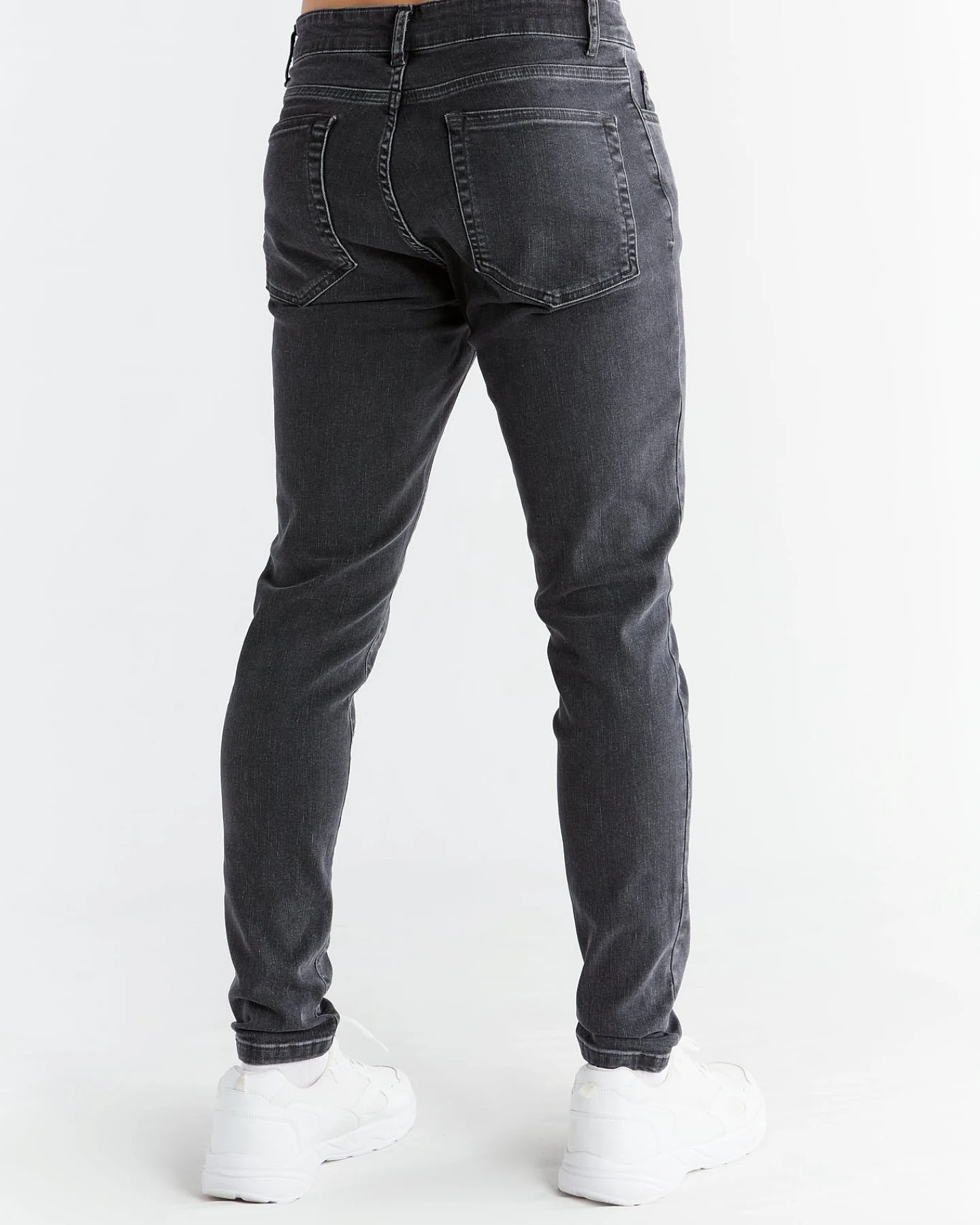 Evermind Herren vegan Jeans Stretch Skinny Fit Carbon Grau – Ansicht 2