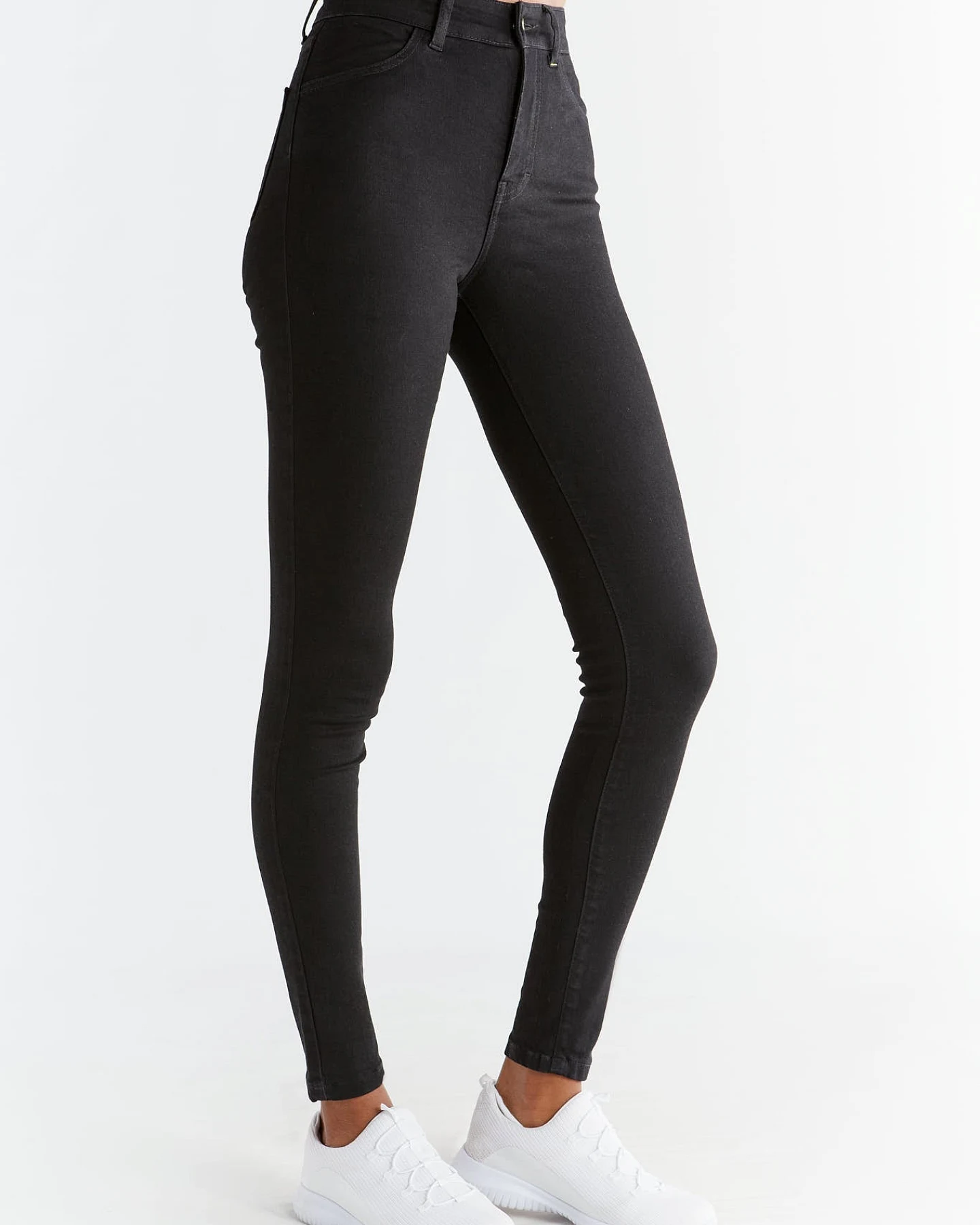 Evermind Damen vegan Jeans Stretch Skinny Fit Anthrazit – Ansicht 2