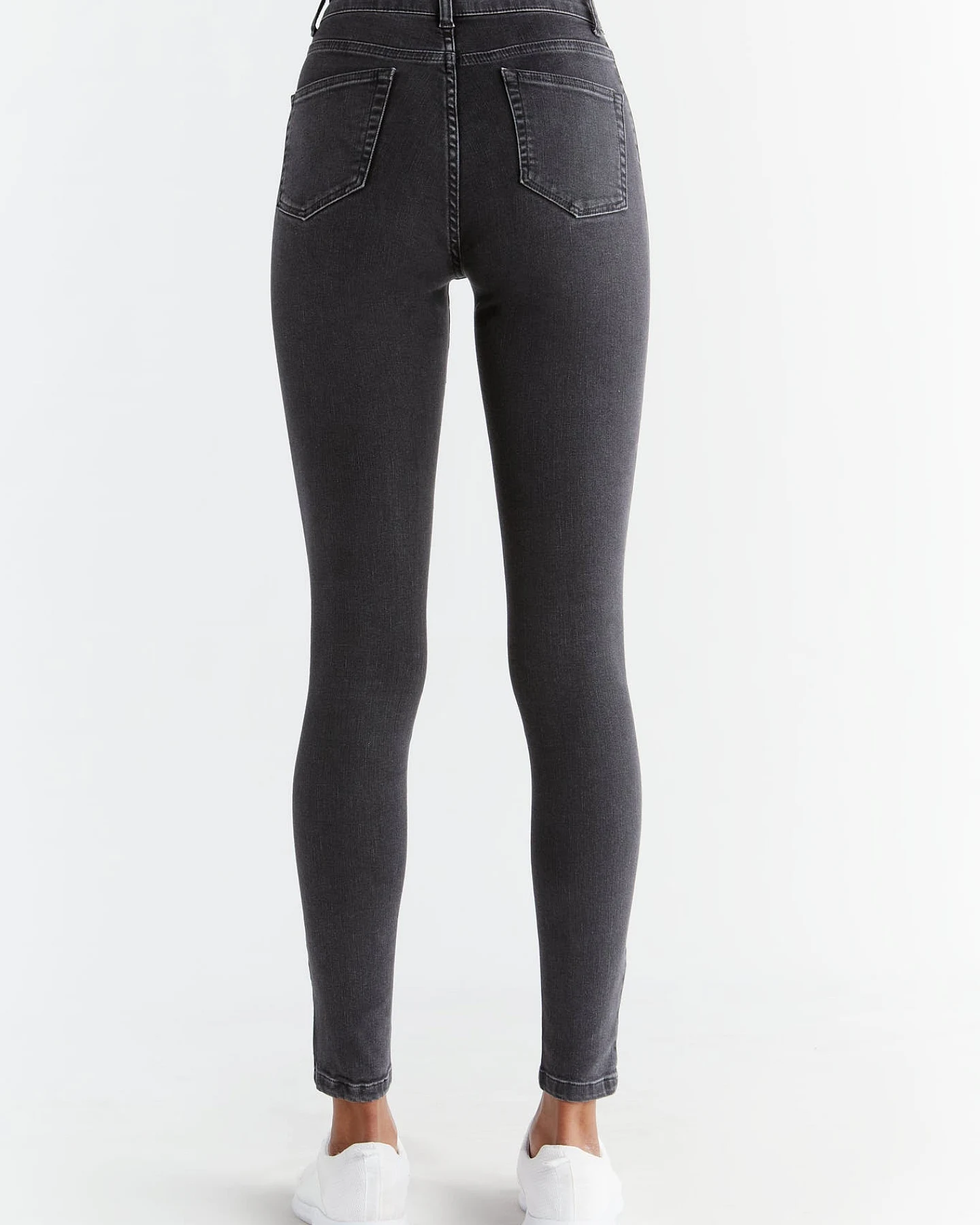 Evermind Damen vegan Jeans Stretch Skinny Fit Carbon Grau – Ansicht 2
