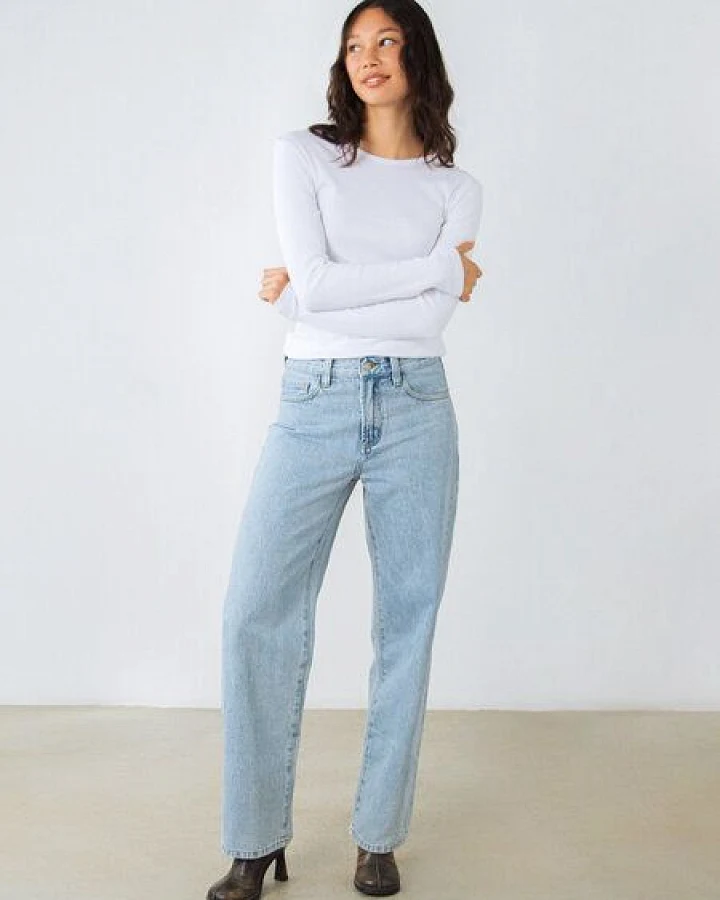 Honest Basics Damen Straight Jeans aus 100% Bio-Baumwolle