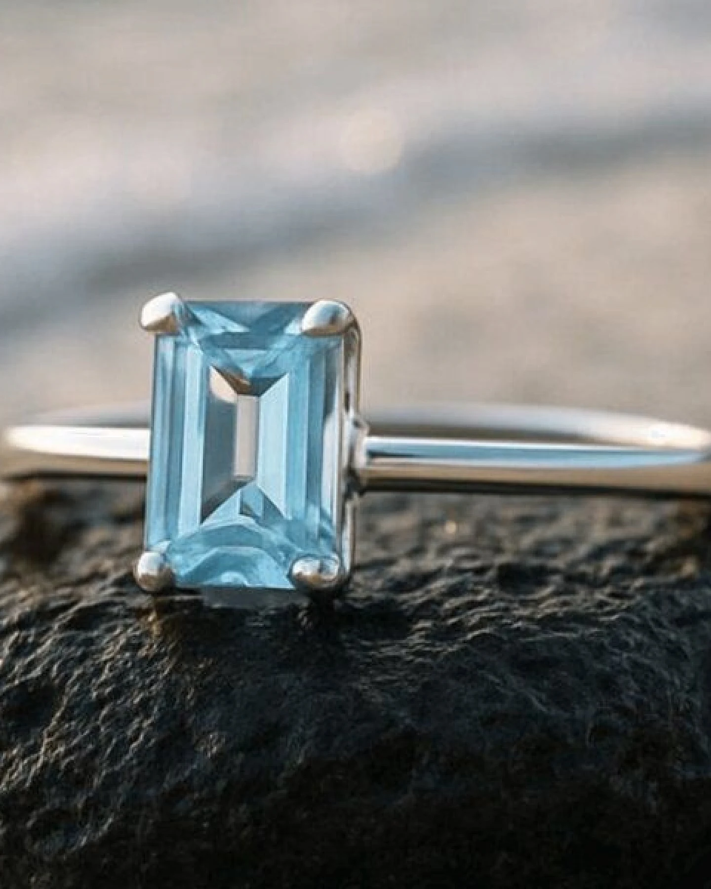 Spirit of Island Silber Solitär Ring "Surfing Aquamarin" |Blauer Aquamarin Edelstein – Ansicht 4