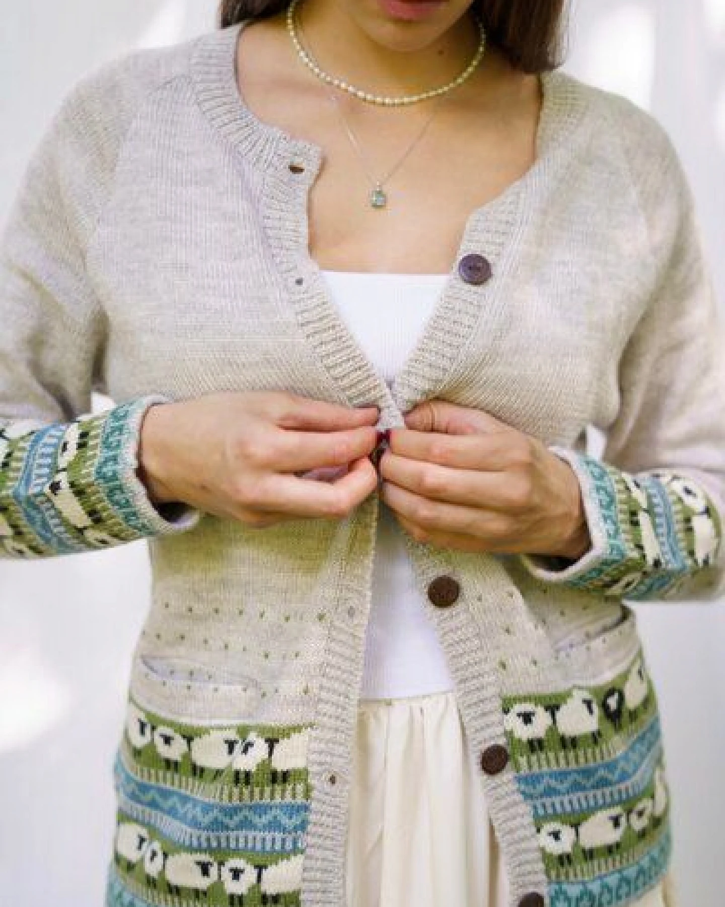 Haus of Namaste Fair Isle Cardigan aus 100% Lammwolle – Ansicht 2