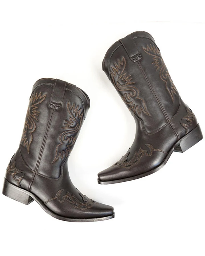 Will's Vegan Store Herren vegan Westernstiefel Herren Dunkelbraun