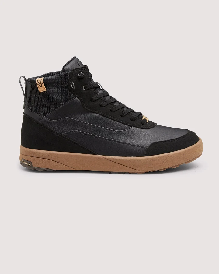 SAOLA Herren vegan Sneaker Herren Quito Mid Wasserdicht Schwarz