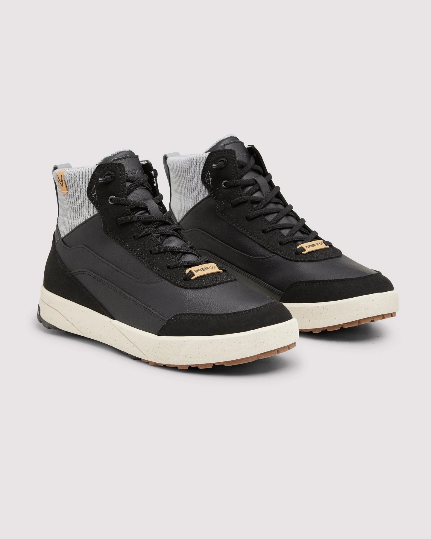 SAOLA Damen vegan Sneaker Damen Quito Mid Wasserdicht Schwarz – Ansicht 2