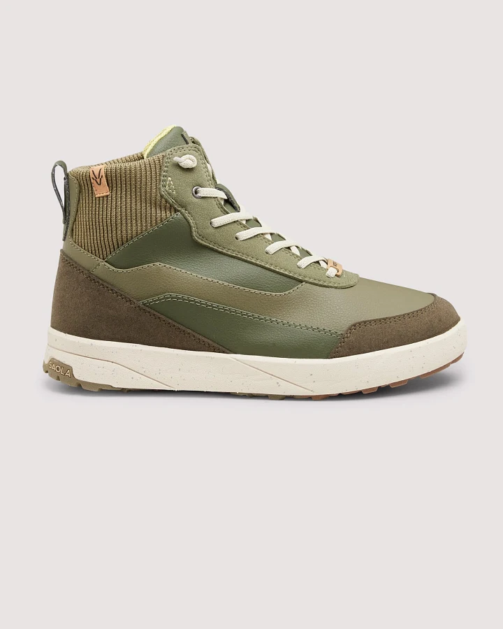SAOLA Damen vegan Sneaker Damen Quito Mid Wasserdicht Oliv