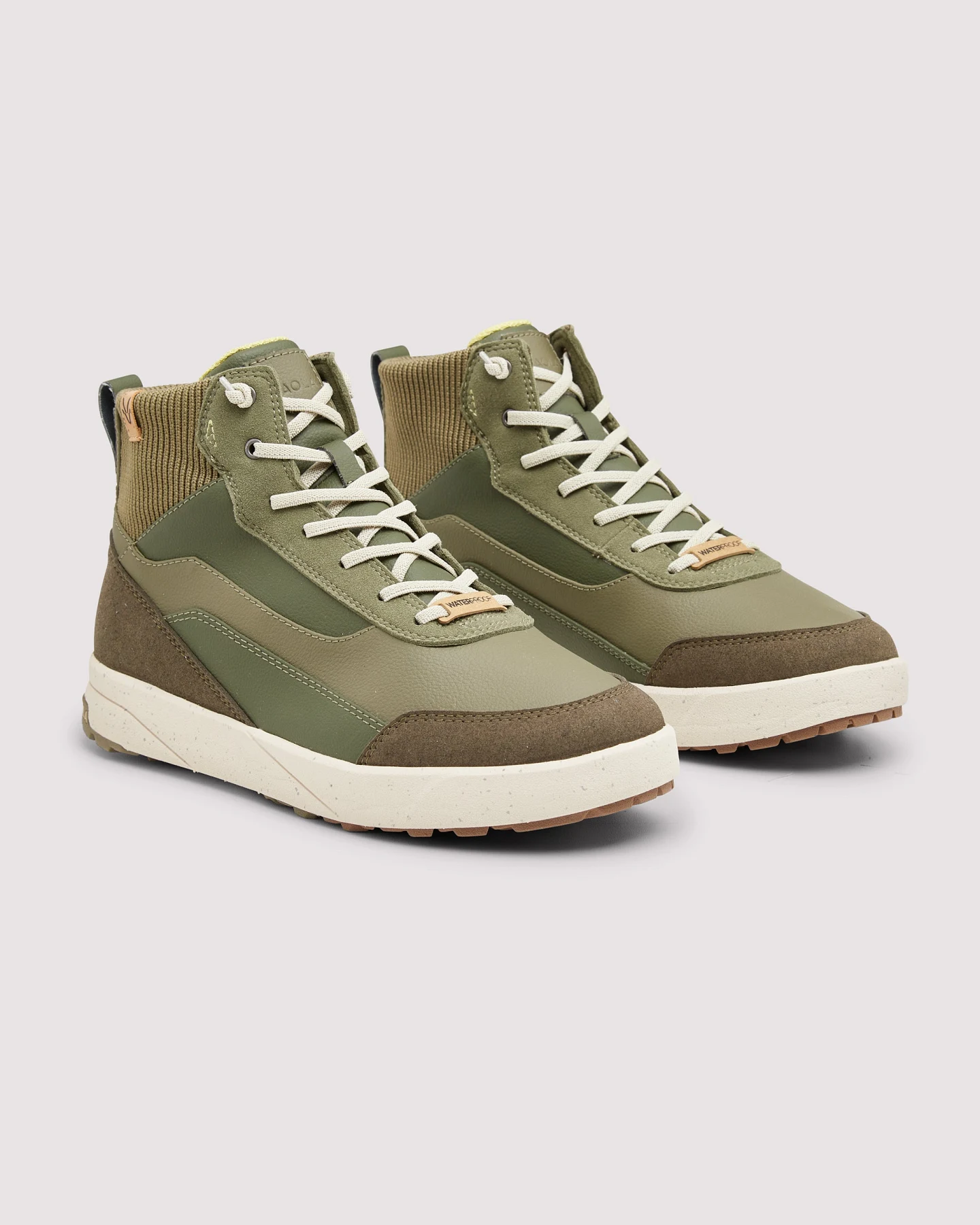 SAOLA Damen vegan Sneaker Damen Quito Mid Wasserdicht Oliv – Ansicht 2