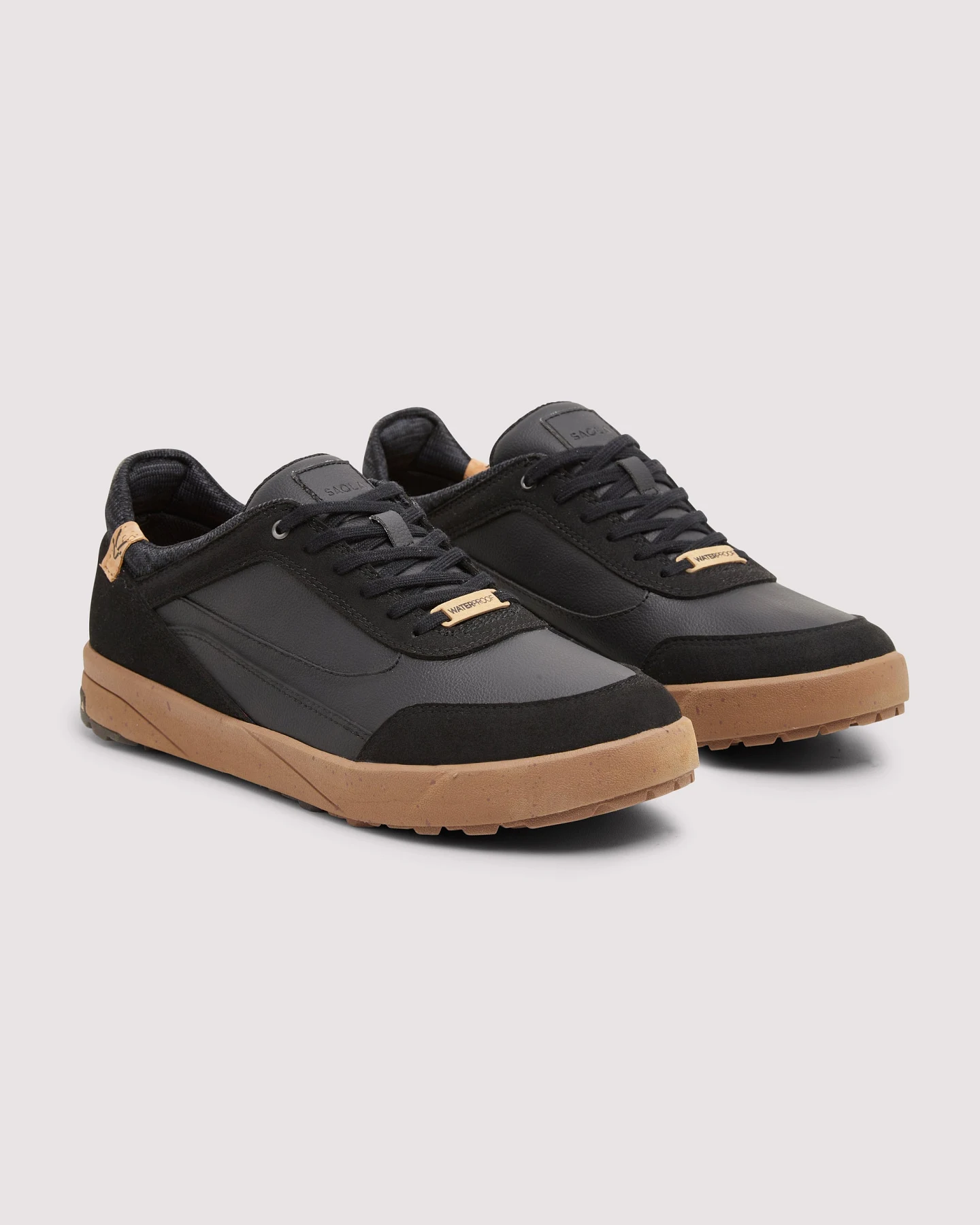 SAOLA Herren vegan Sneaker Herren Quito Wasserdicht Schwarz – Ansicht 2