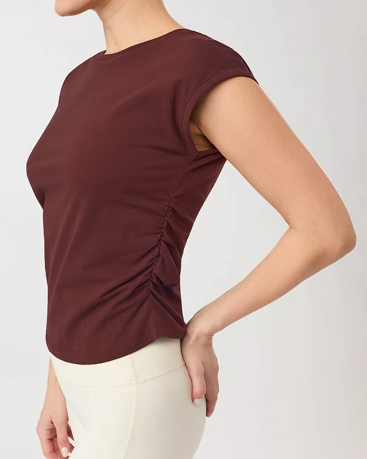 MANDALA Damen vegan Rubin Mit Rüschen Oben
