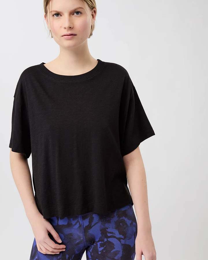 MANDALA Damen vegan T-Shirt Boxy Tee Schwarz