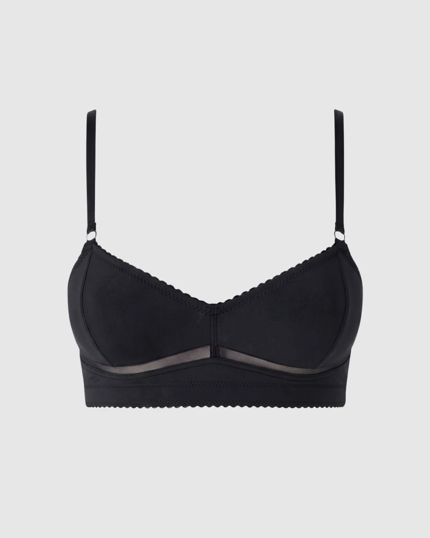 Understatement Damen vegan Balconette Bh Mit Blickdichtem Netzstoff Schwarz – Ansicht 2