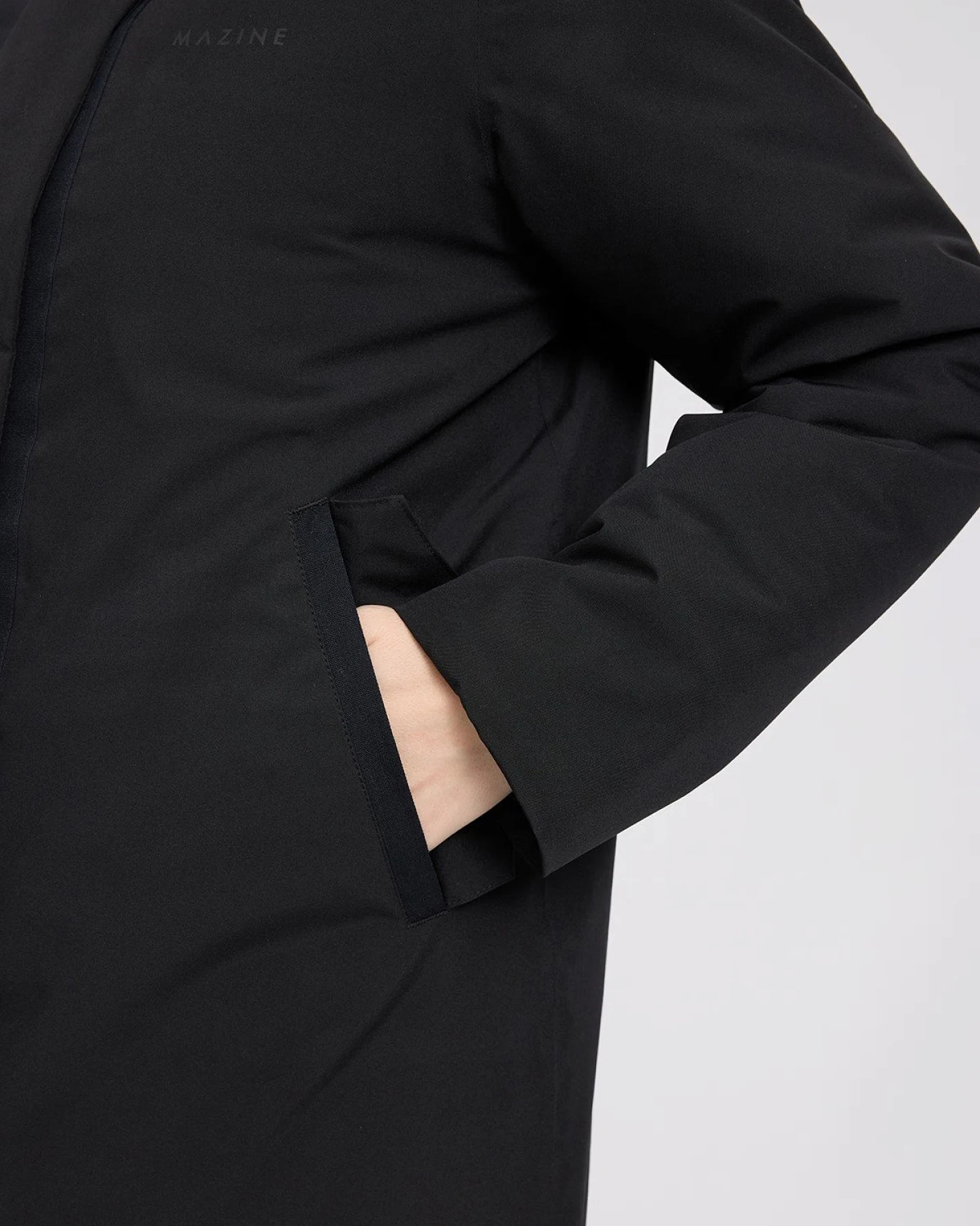 Wintermantel Functional Padded Long Schwarz – Ansicht 4