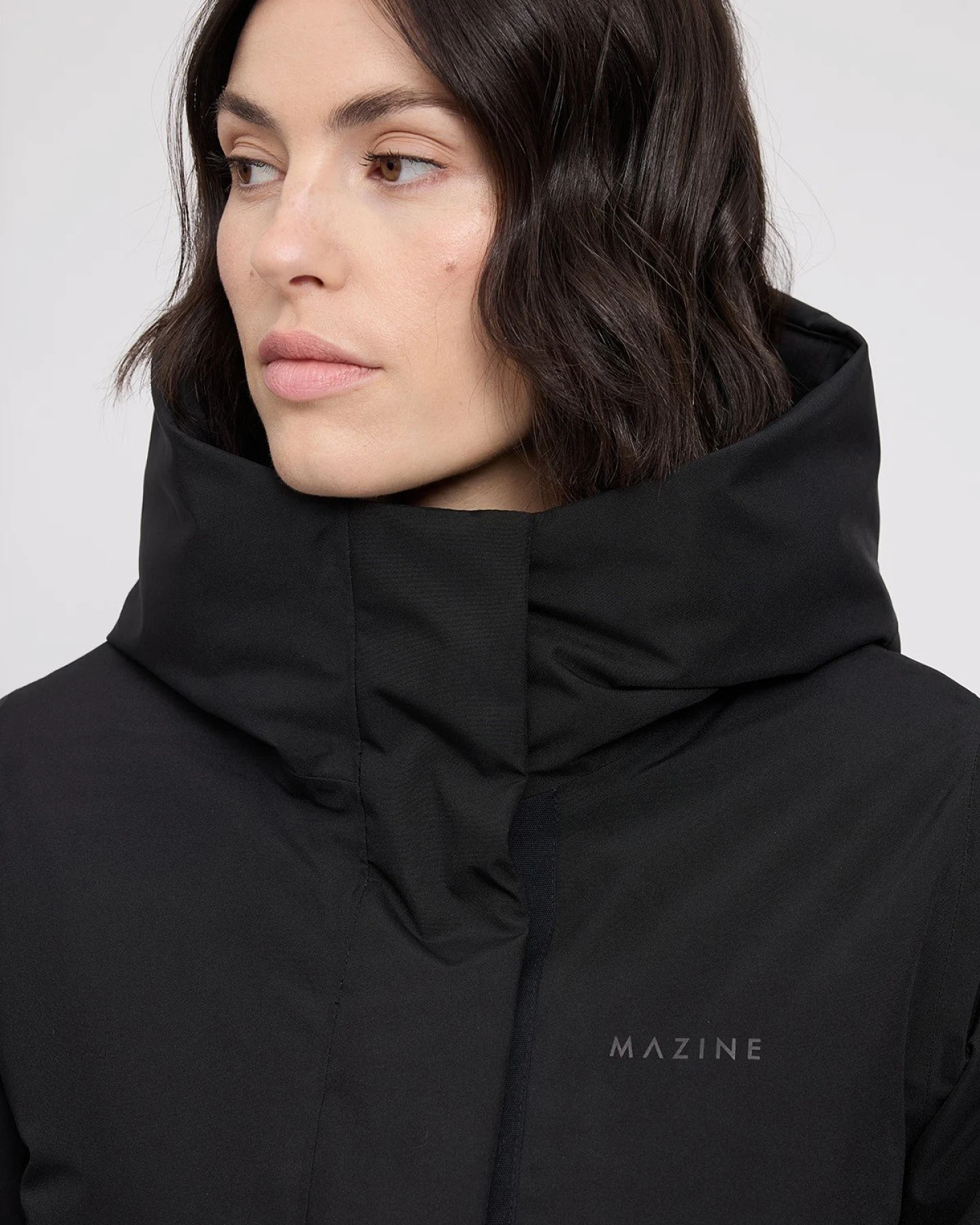 Wintermantel Functional Padded Long Schwarz – Ansicht 3