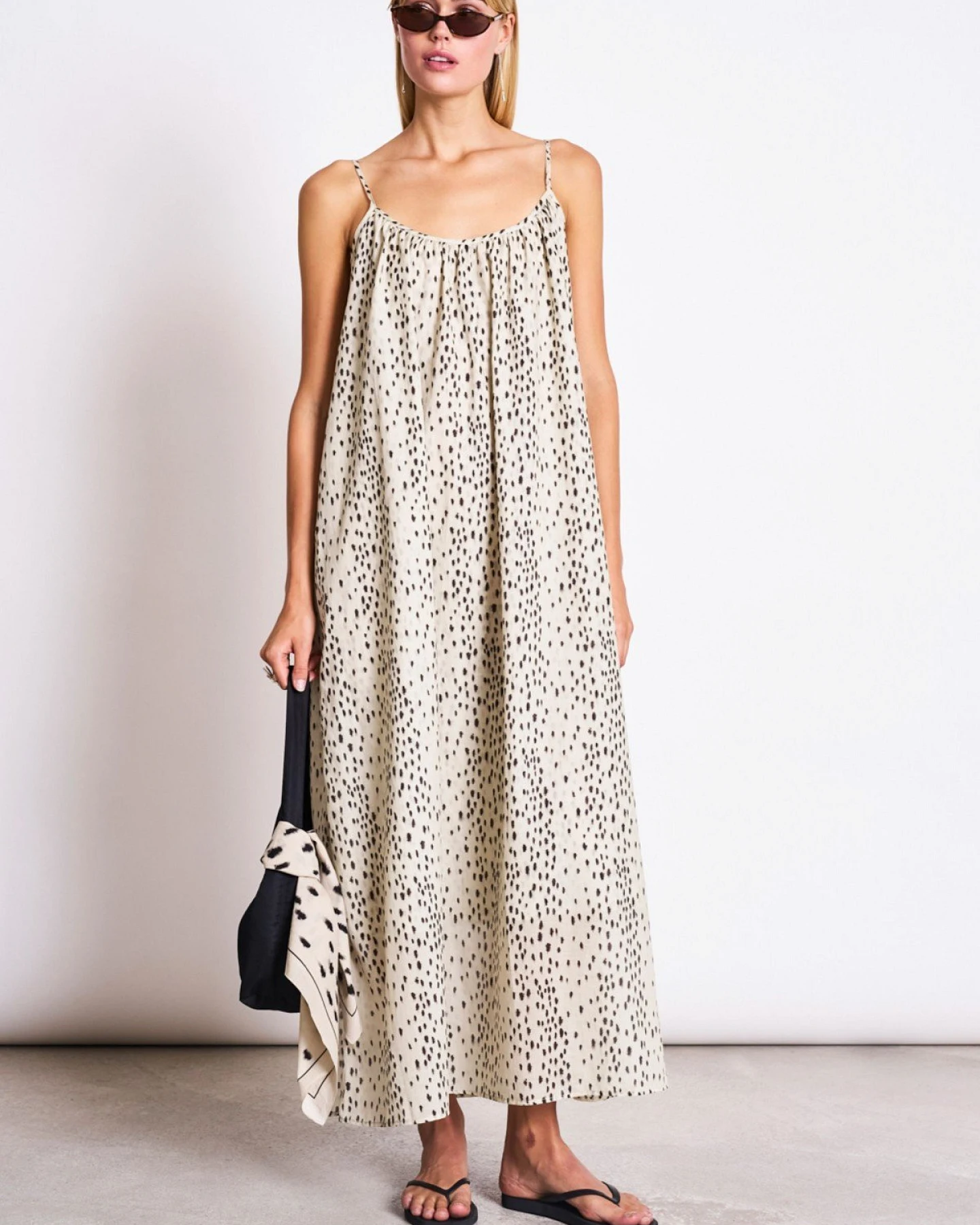 Kleid Tova Maxi Dalmatian Dots Off White – Ansicht 3