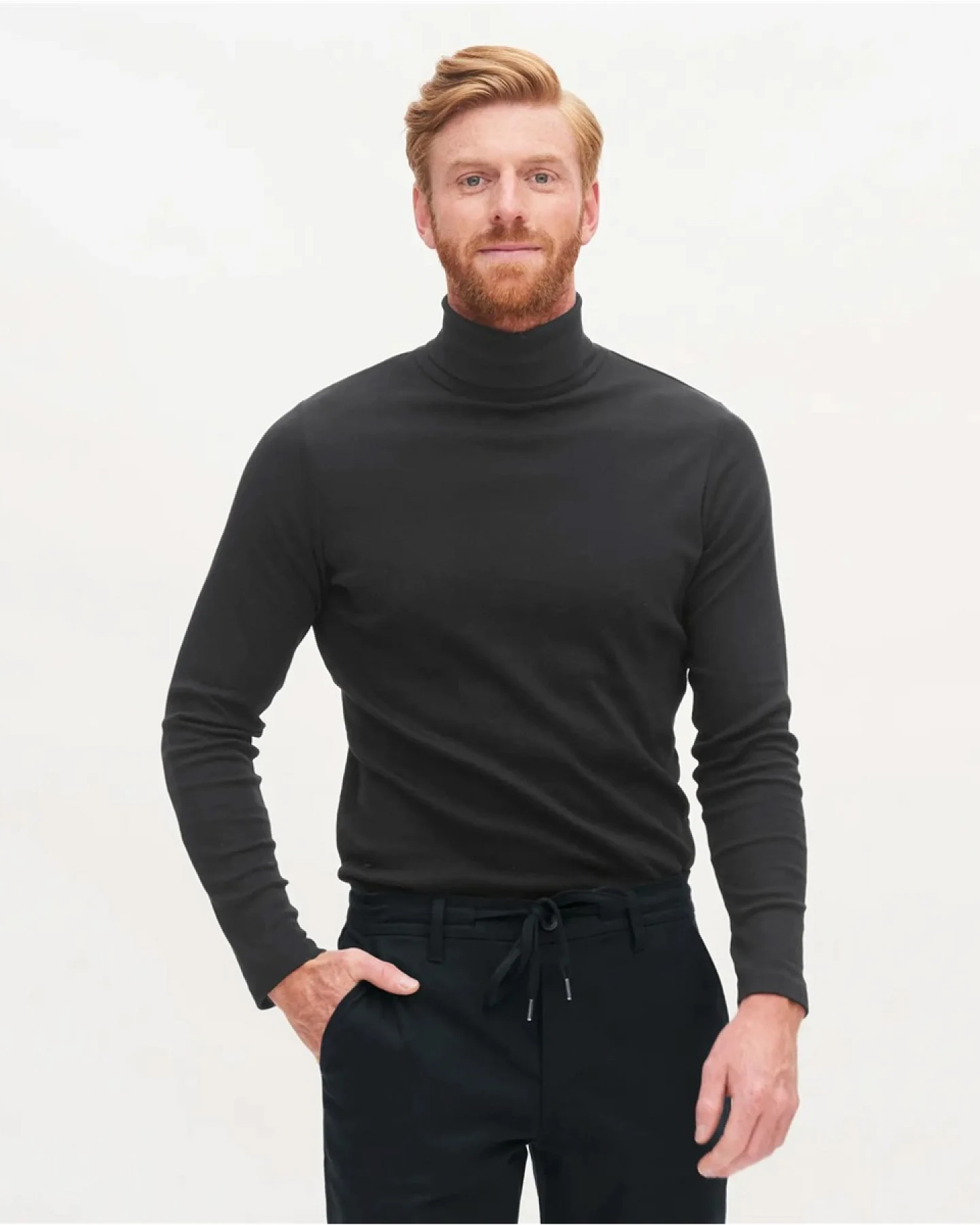 Living Crafts Rollkragen-Shirt Helge, black XXL – Ansicht 2