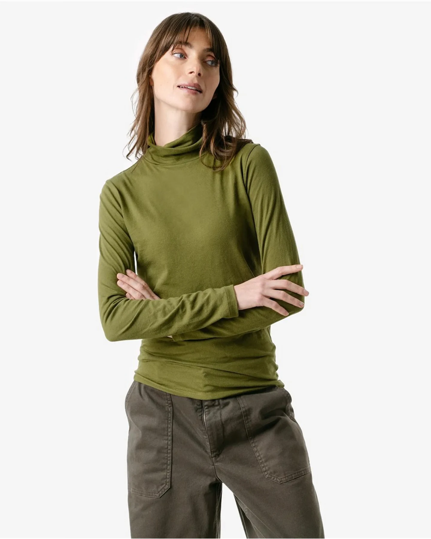 Living Crafts Rollkragen-Shirt NIA, cedar green S – Ansicht 2
