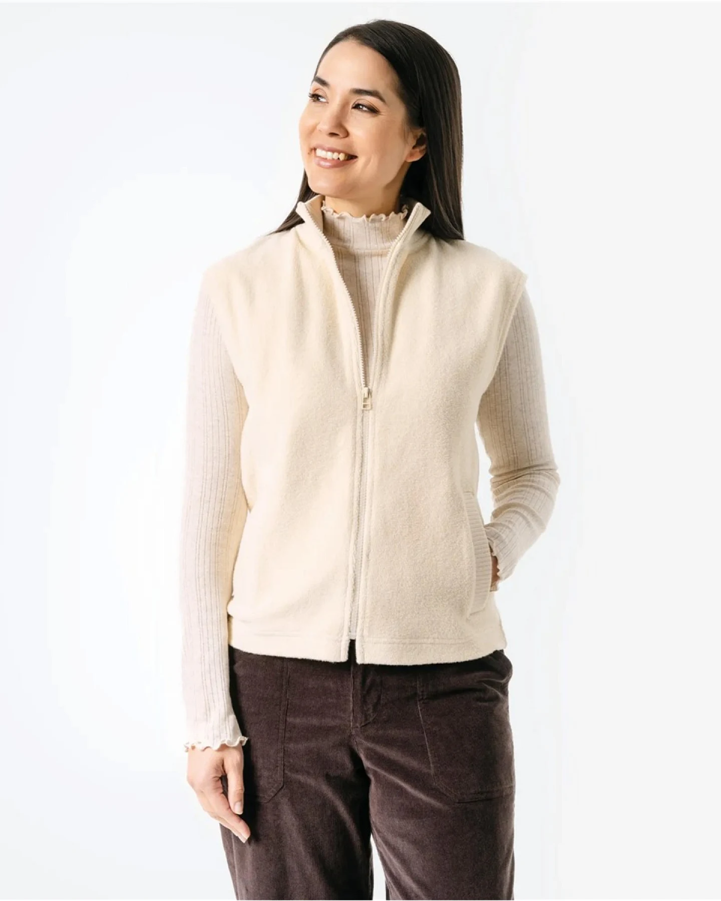 Living Crafts Weste BESSA, macadamia S – Ansicht 2