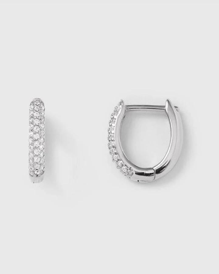 fejn jewelry Creole 'pavé huggie' - mit Zirkonia