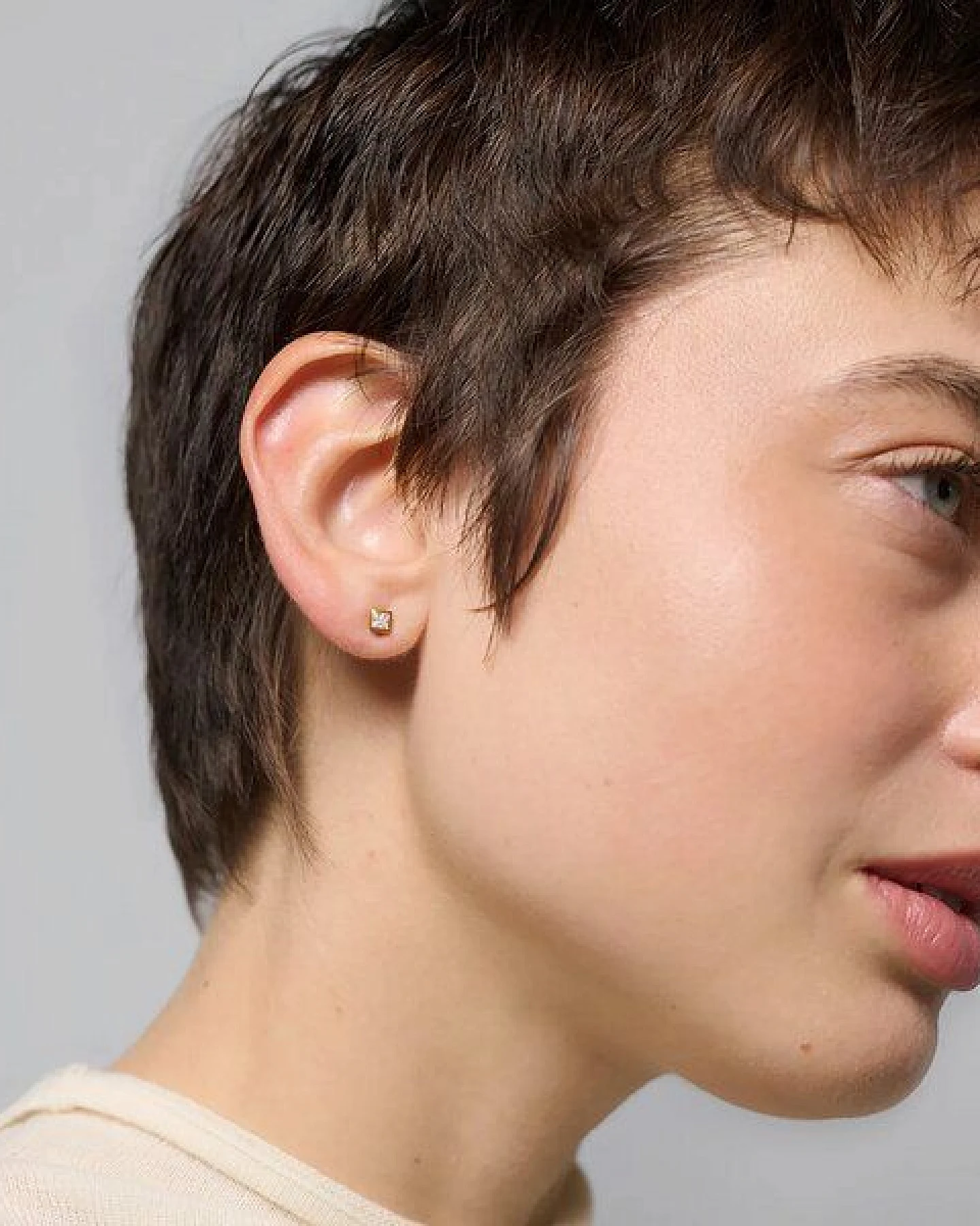 fejn jewelry Ohrstecker 'sparkle square' - mit Zirkonia – Ansicht 2
