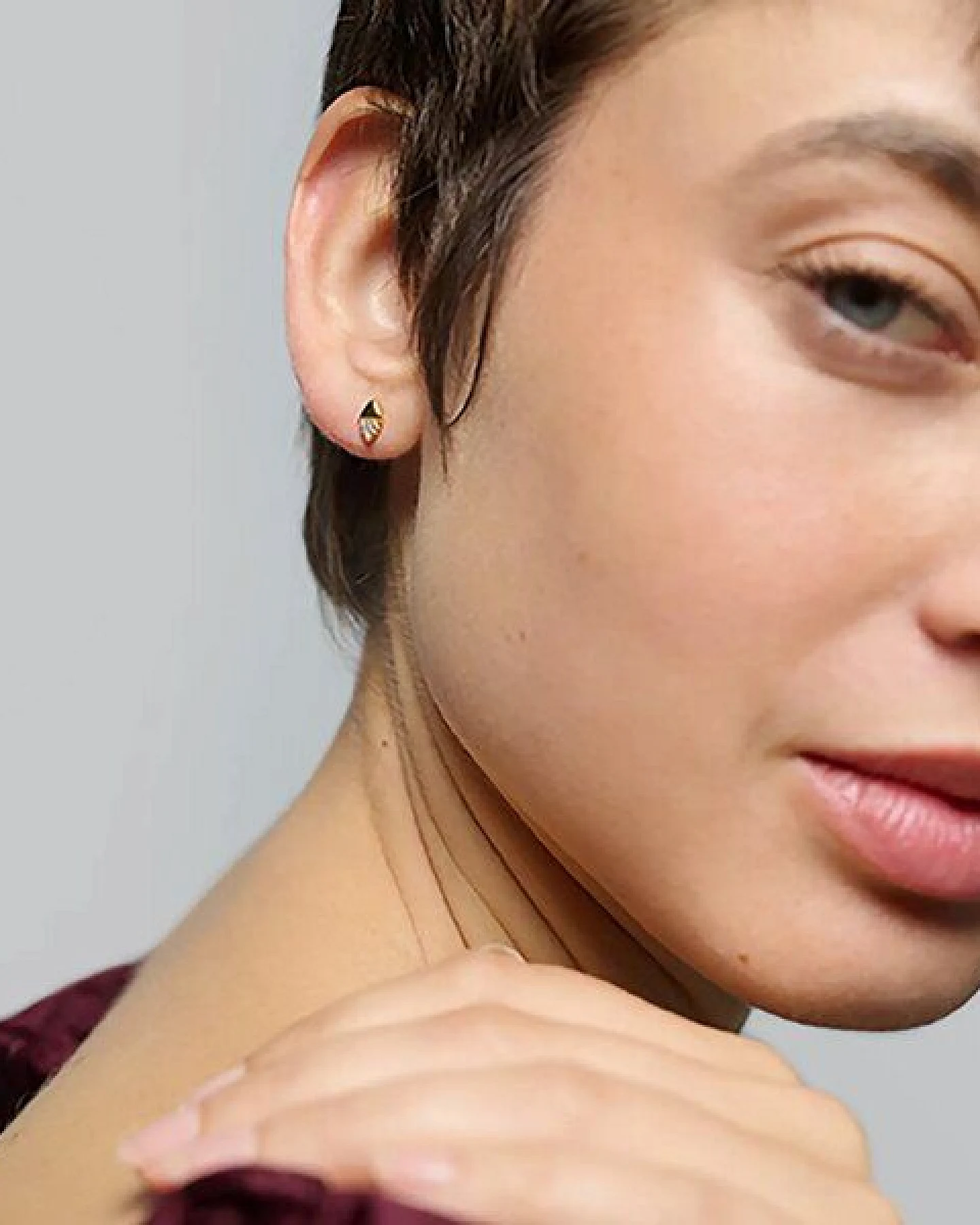 fejn jewelry Ohrstecker 'pavé double' - mit Zirkonia – Ansicht 2