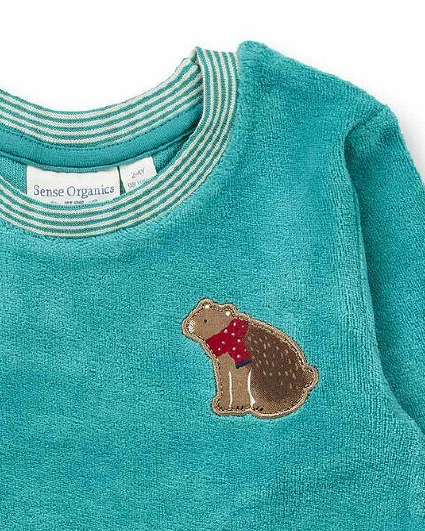 sense-organics Kinder Velours Schlafanzug, Modell LONG JOHN VELOUR – Ansicht 3