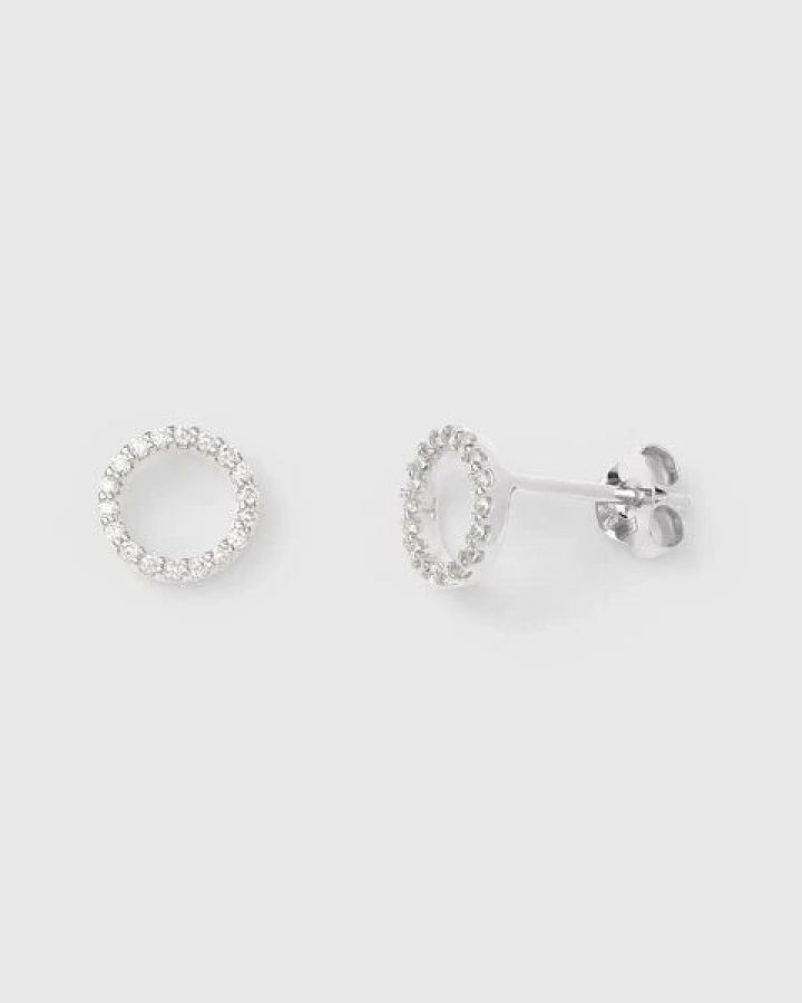 fejn jewelry Ohrstecker 'pavé circle' - mit Zirkonia