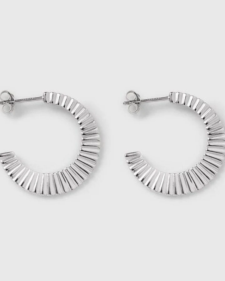 fejn jewelry Creole 'riffle hoop' - geriffelt