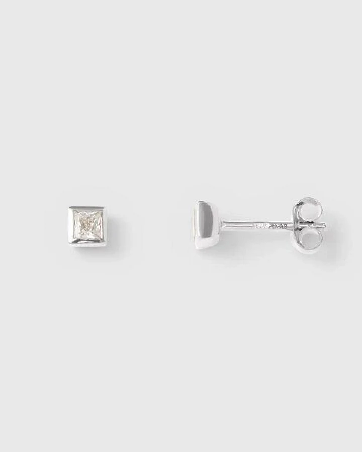 fejn jewelry Ohrstecker 'sparkle square' - mit Zirkonia