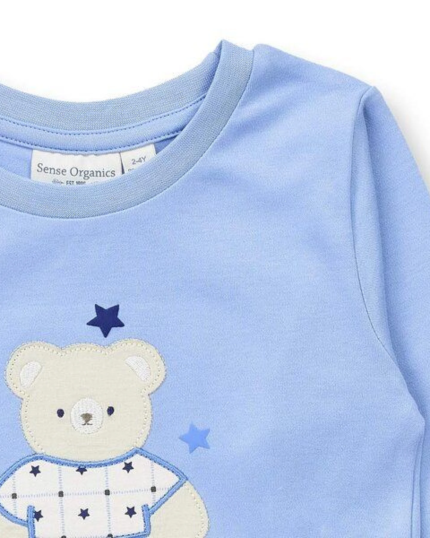 sense-organics Kinder Schlafanzug mit Bären-Motiv auf Hellblau – Ansicht 3