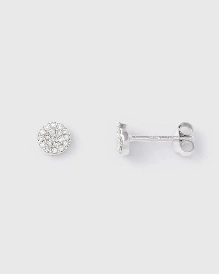 fejn jewelry Ohrstecker 'pavé disc' - mit Zirkonia