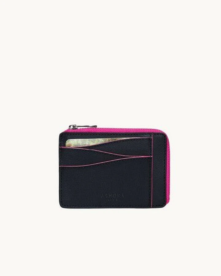 Ashoka Paris Großes Kartenetui mit Reißverschluss aus Mylo Pilzmaterial Rosa