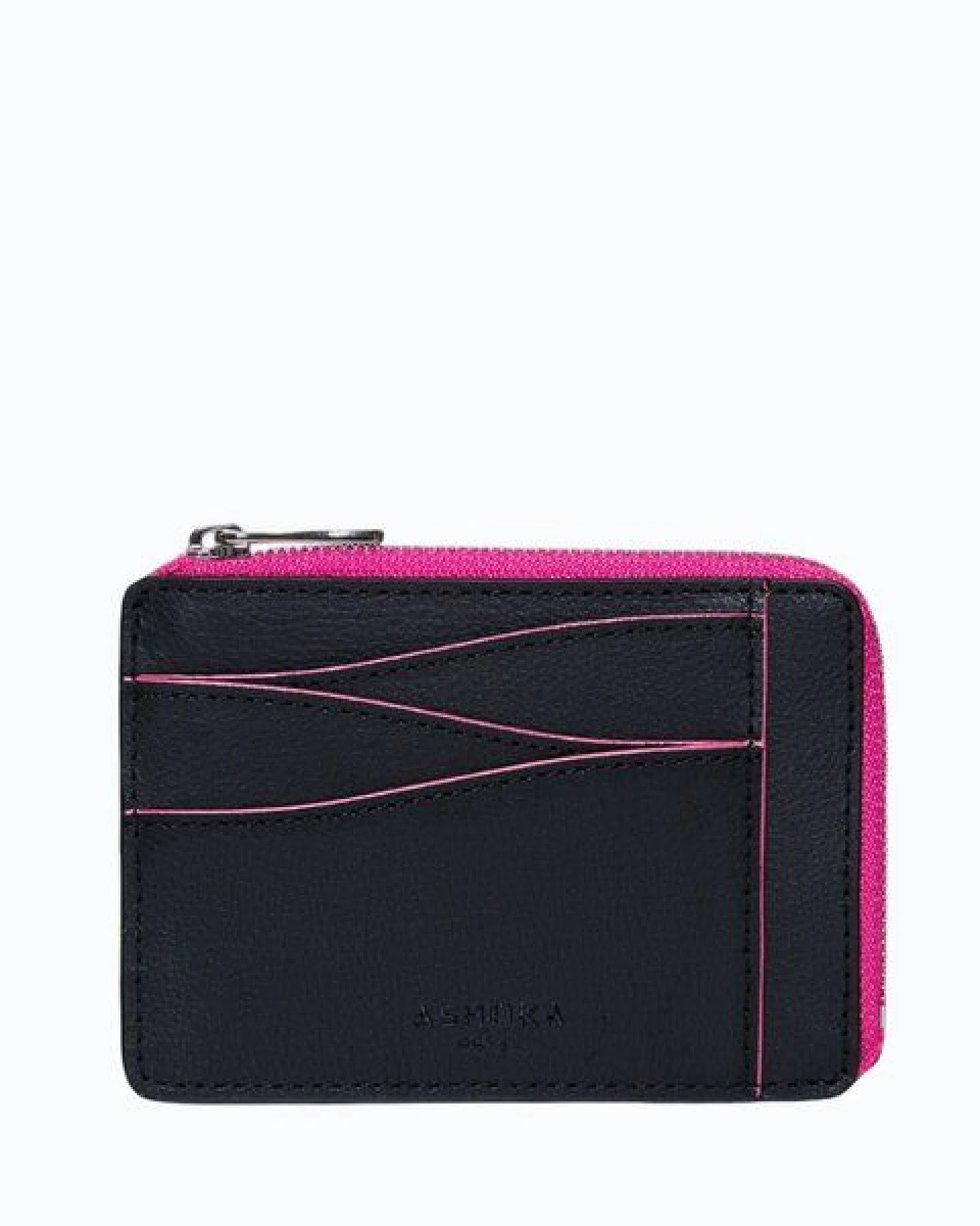 Ashoka Paris Großes Kartenetui mit Reißverschluss aus Mylo Pilzmaterial Rosa – Ansicht 3