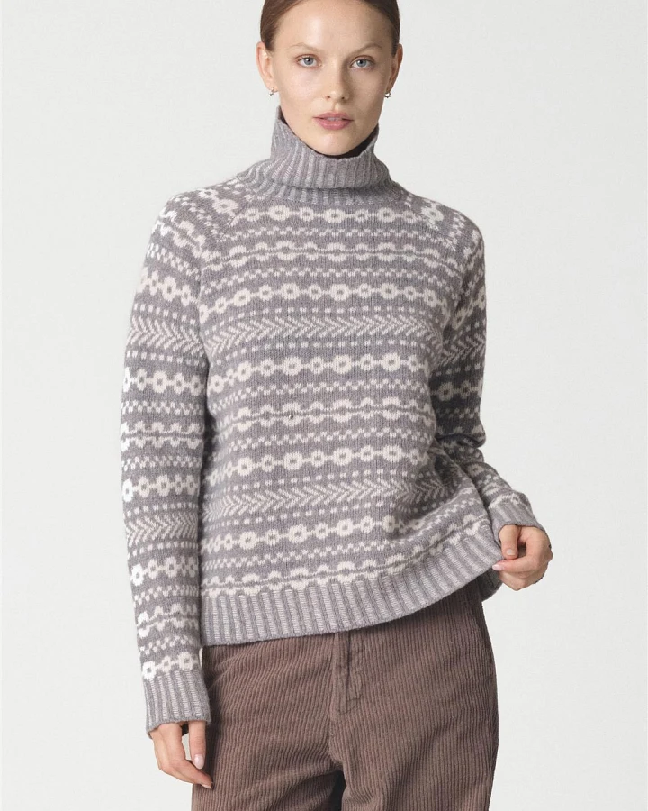 Muster-Strickpullover aus Merinowolle Modell: Sofie