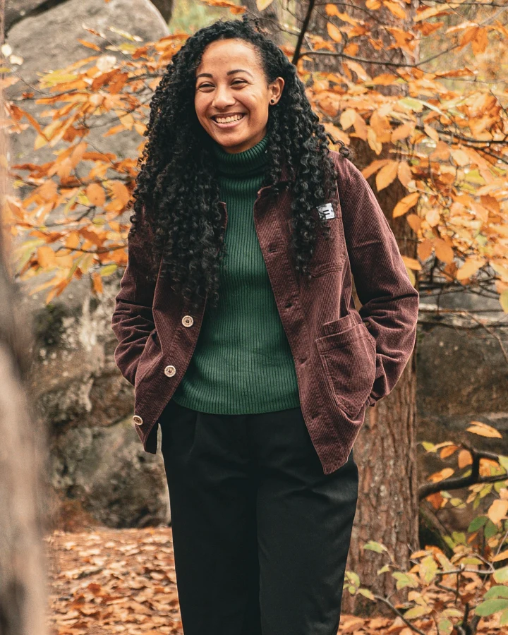 Côtelé Herren vegan Jacke Aus Cord Im Arbeiter Stil Schokoladenbraun