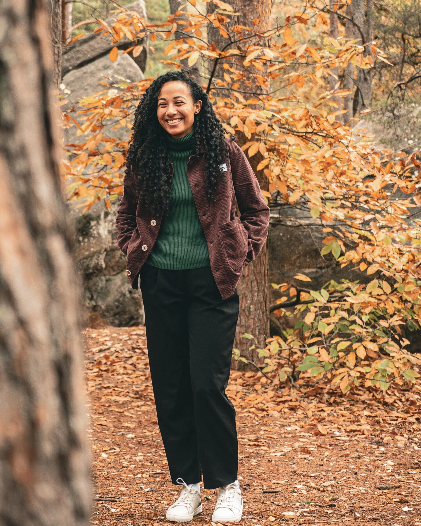 Côtelé Herren vegan Jacke Aus Cord Im Arbeiter Stil Schokoladenbraun – Ansicht 2