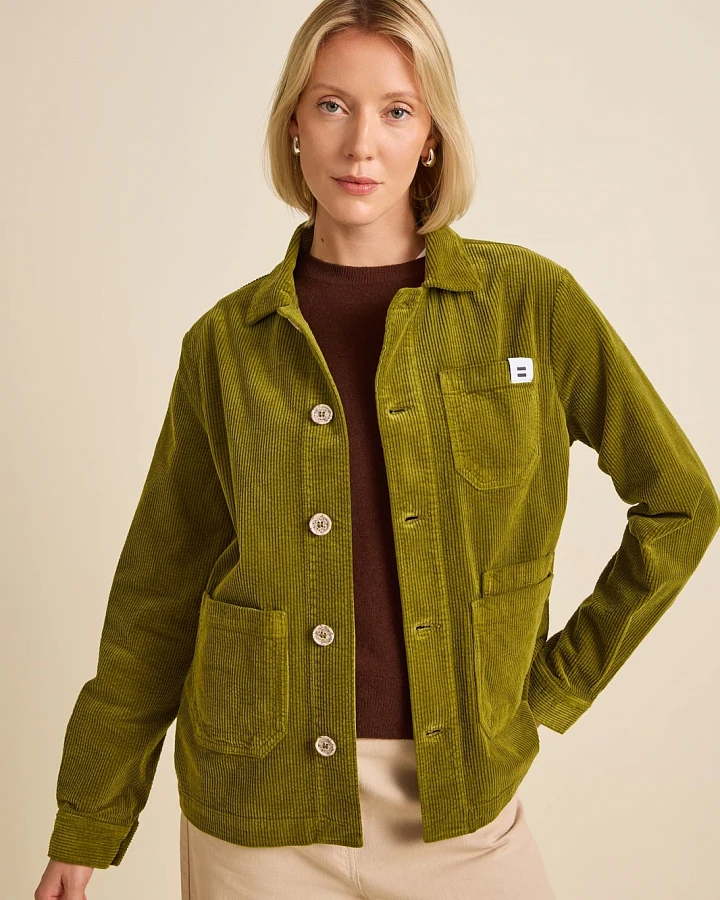 Côtelé Herren vegan Jacke Aus Cord Im Arbeiter Stil Pickle Grün