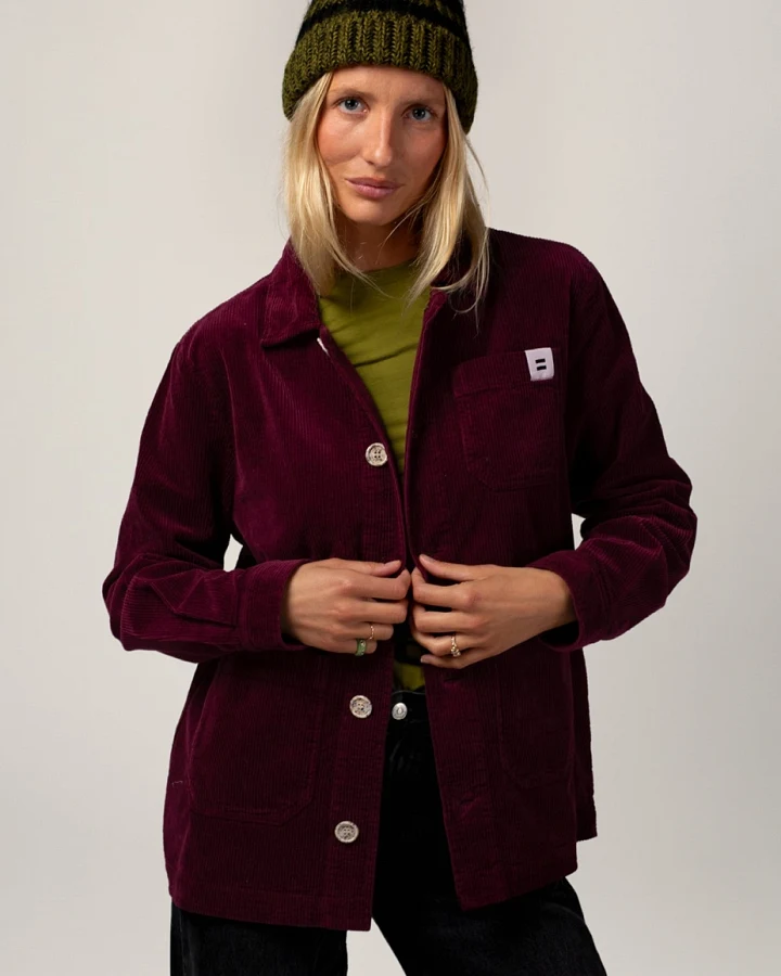 Côtelé Herren vegan Unisex Jacke Aus Cord Worker Farbe Pflaume