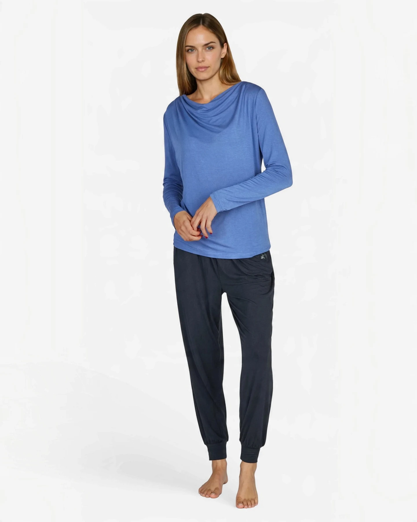 Curare Longsleeve Waterfall - Queen Blue L – Ansicht 2