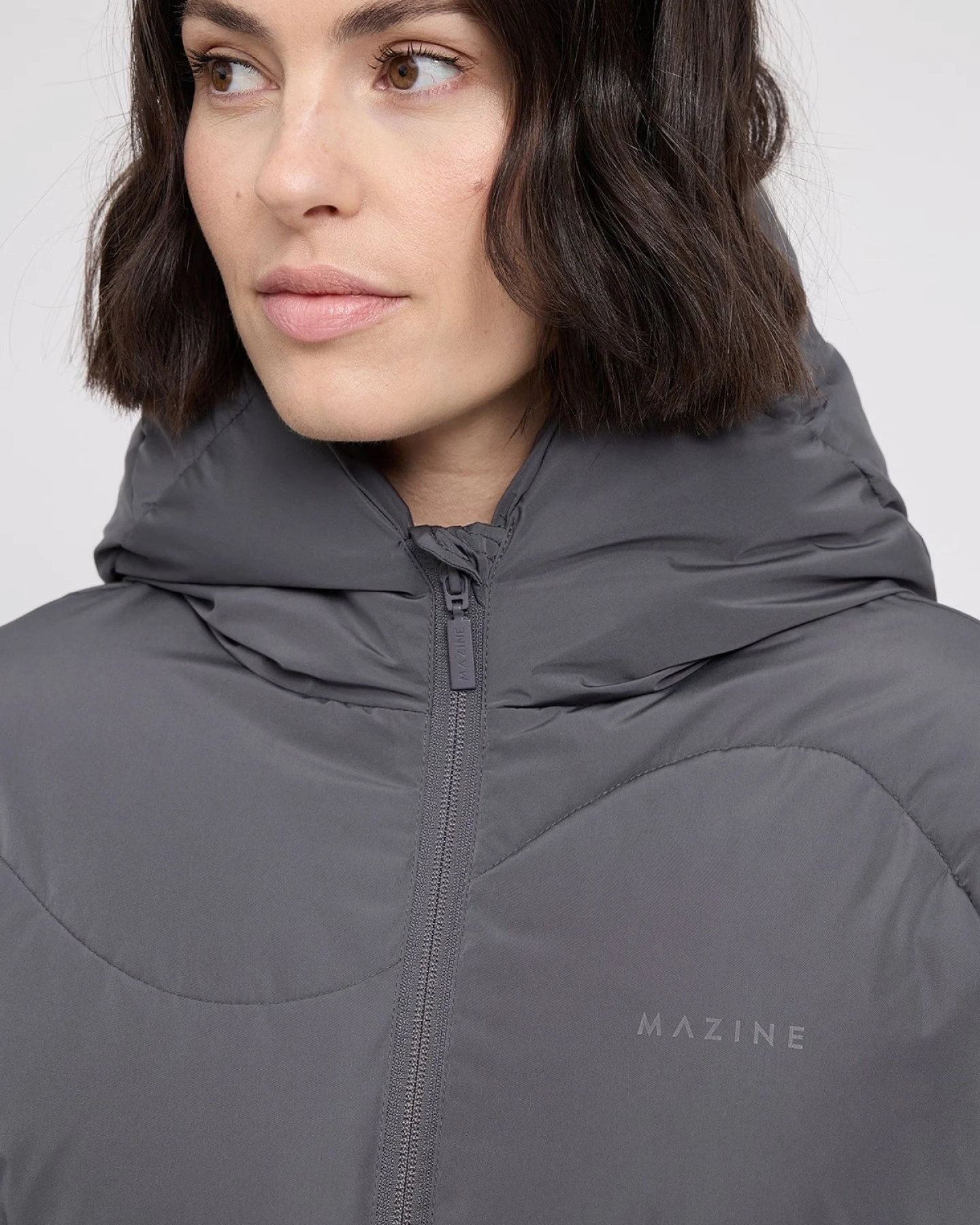 Winterjacke Waves Quilt Short Puffer Dunkelgrau – Ansicht 6