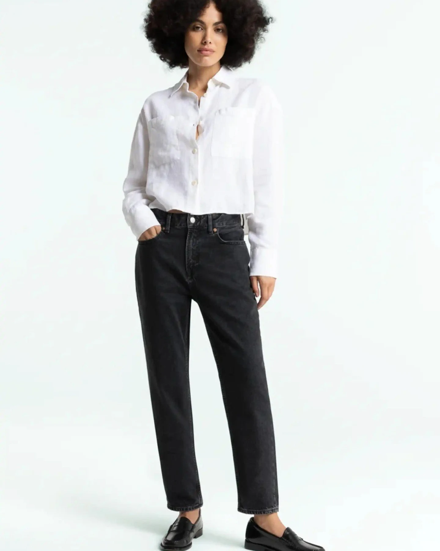 Jeans Caroline Cropped Holo Grey Used – Ansicht 2