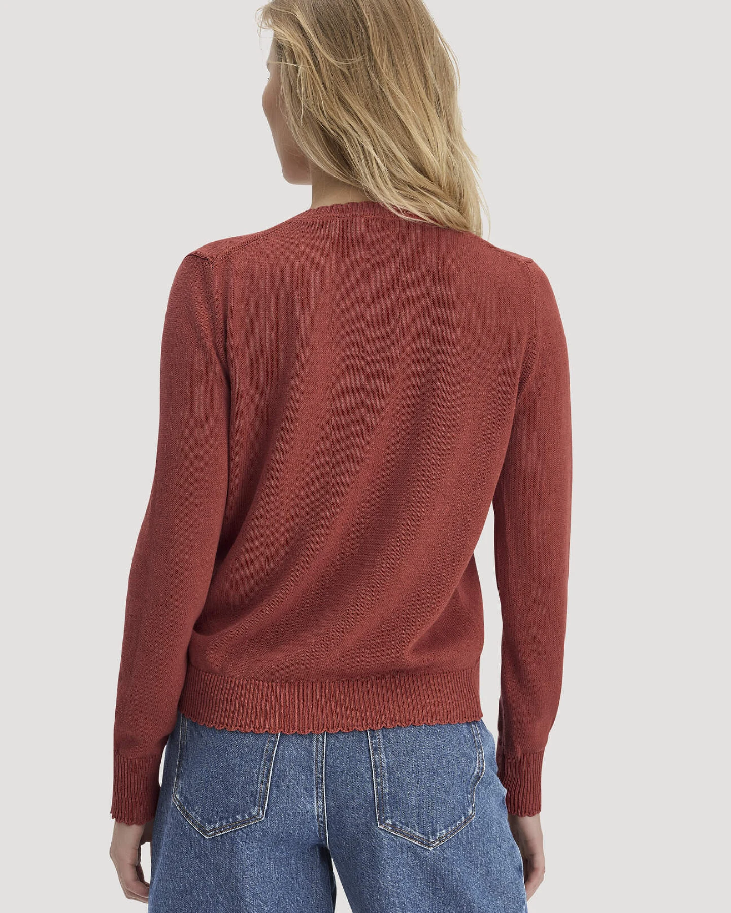 hessnatur Damen Strick Pullover Relaxed aus Leinen mit Bio-Baumwolle und LENZING™ ECOVERO - braun - Größe S – Ansicht 3