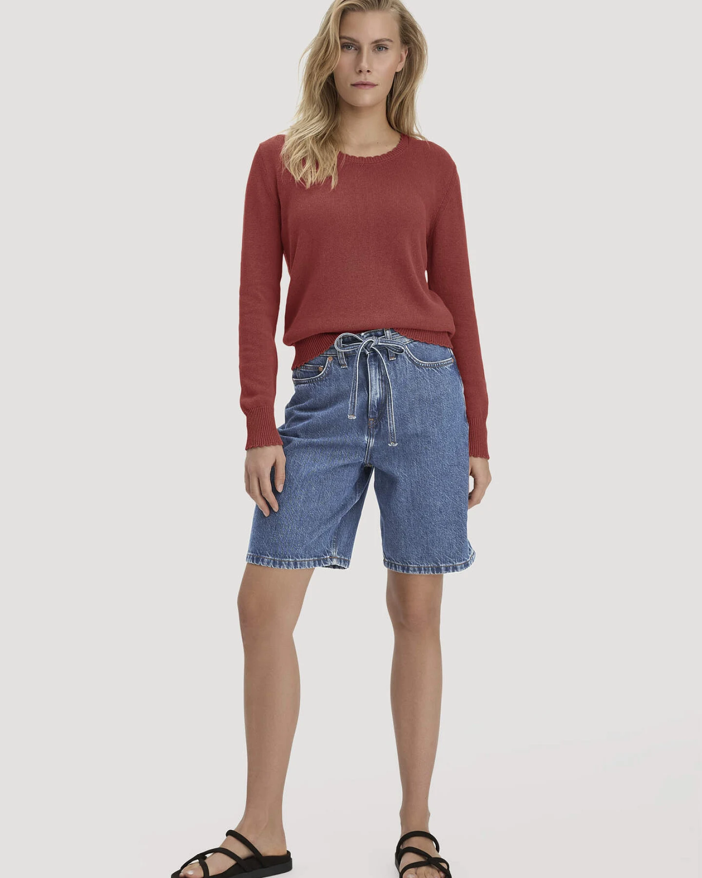 hessnatur Damen Strick Pullover Relaxed aus Leinen mit Bio-Baumwolle und LENZING™ ECOVERO - braun - Größe XL – Ansicht 2