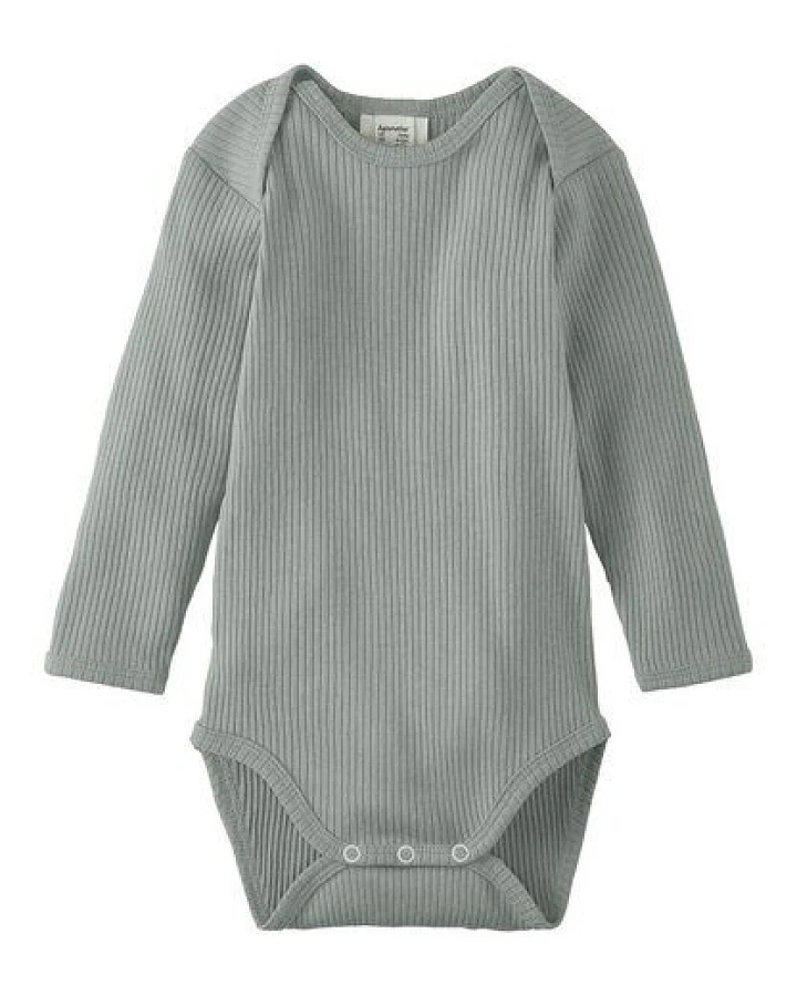 hessnatur Langarmbody Slim aus Bio-Baumwolle mit Bio-Merinowolle