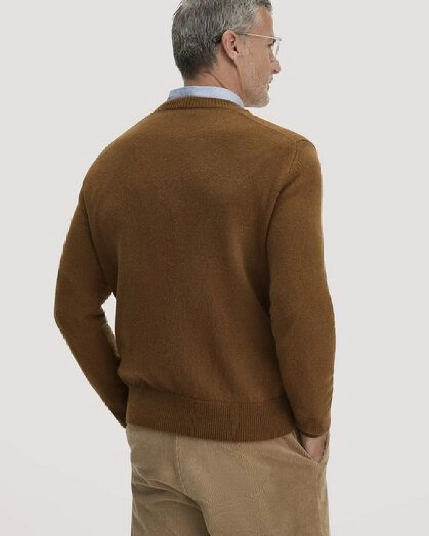 hessnatur Strick Pullover Regular aus Bio-Merinowolle mit Bio-Baumwolle – Ansicht 2