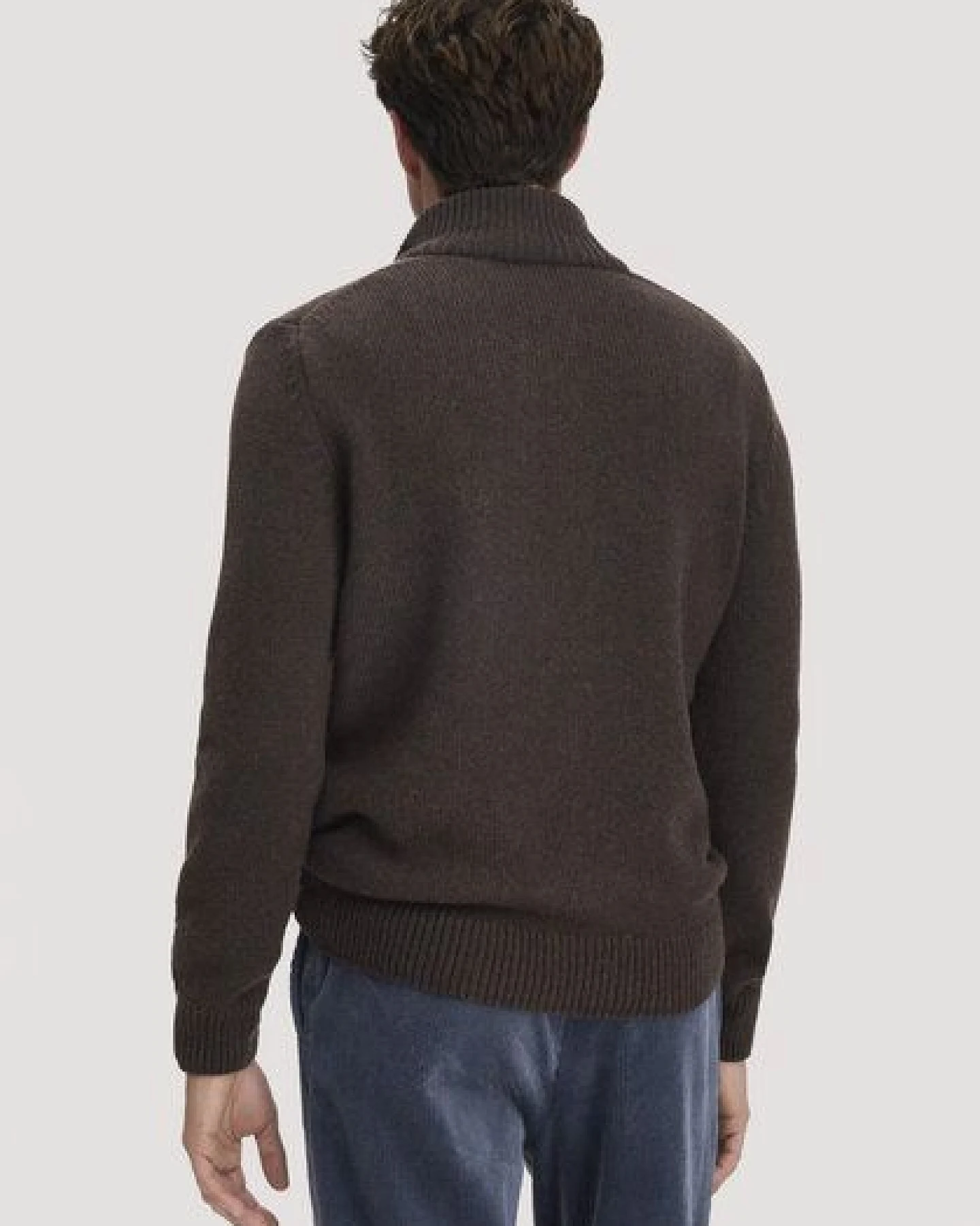 hessnatur Strick Jacke Regular aus Bio-Merinowolle mit Bio-Baumwolle – Ansicht 2
