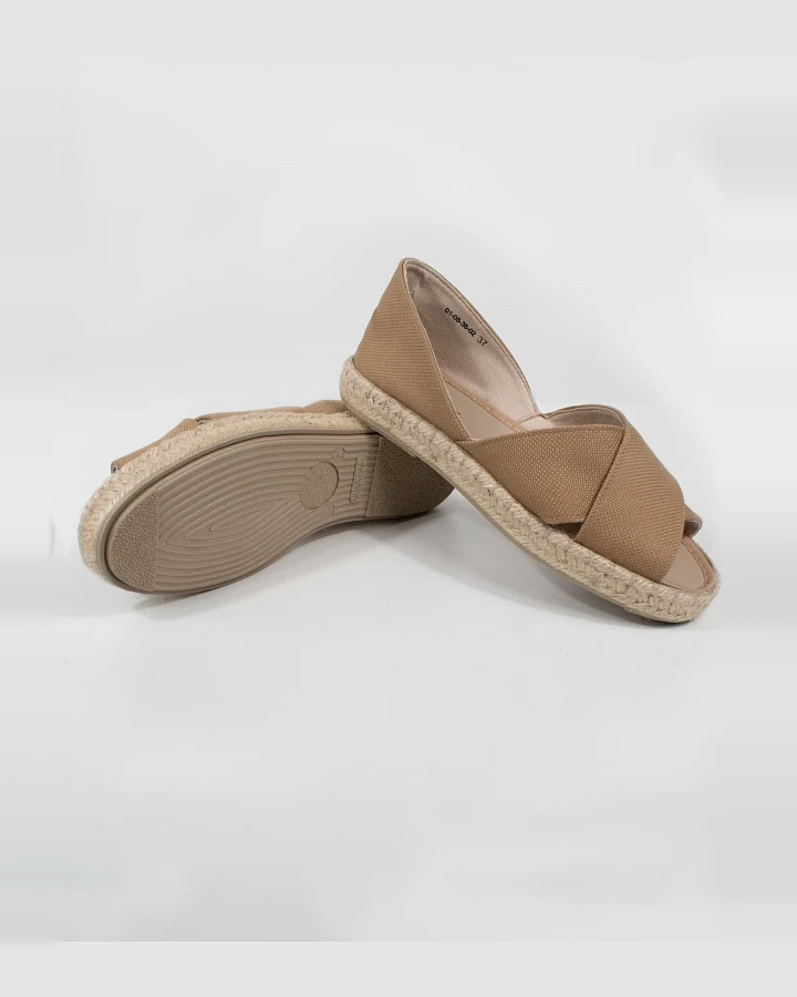 Will's Vegan Store Damen vegan Sandalen Espadrille Tan Canvas